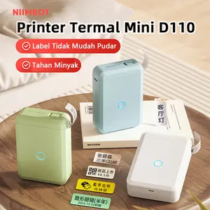 NIIMBOT D110 Perekat Label Termal Portabel Nirkabel Bluetooth Self-adhesive Printer Mesin Penandaan Nama Tanggal Makanan Handy Hold Tahan Air dan Tahan Minyak(tidak kompatibel dengan kertas label merek lain)