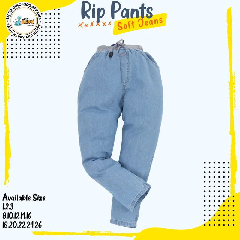 Celana Panjang Anak RIP Soft Jeans 5 - 15 Tahun By Little Dino 6