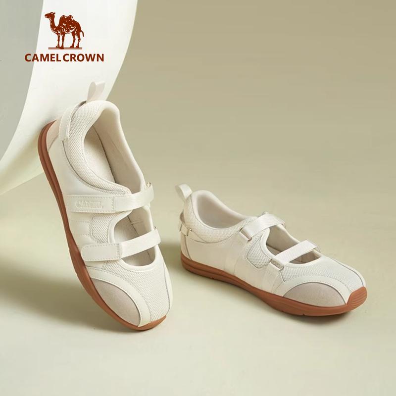 Camel Crown Giày nữ 2025 Giày thời trang mới Giày thường ngày Giày thể thao nhẹ Giày đi làm Giày đơn đế mềm Giày thể thao phù hợp L25M255068