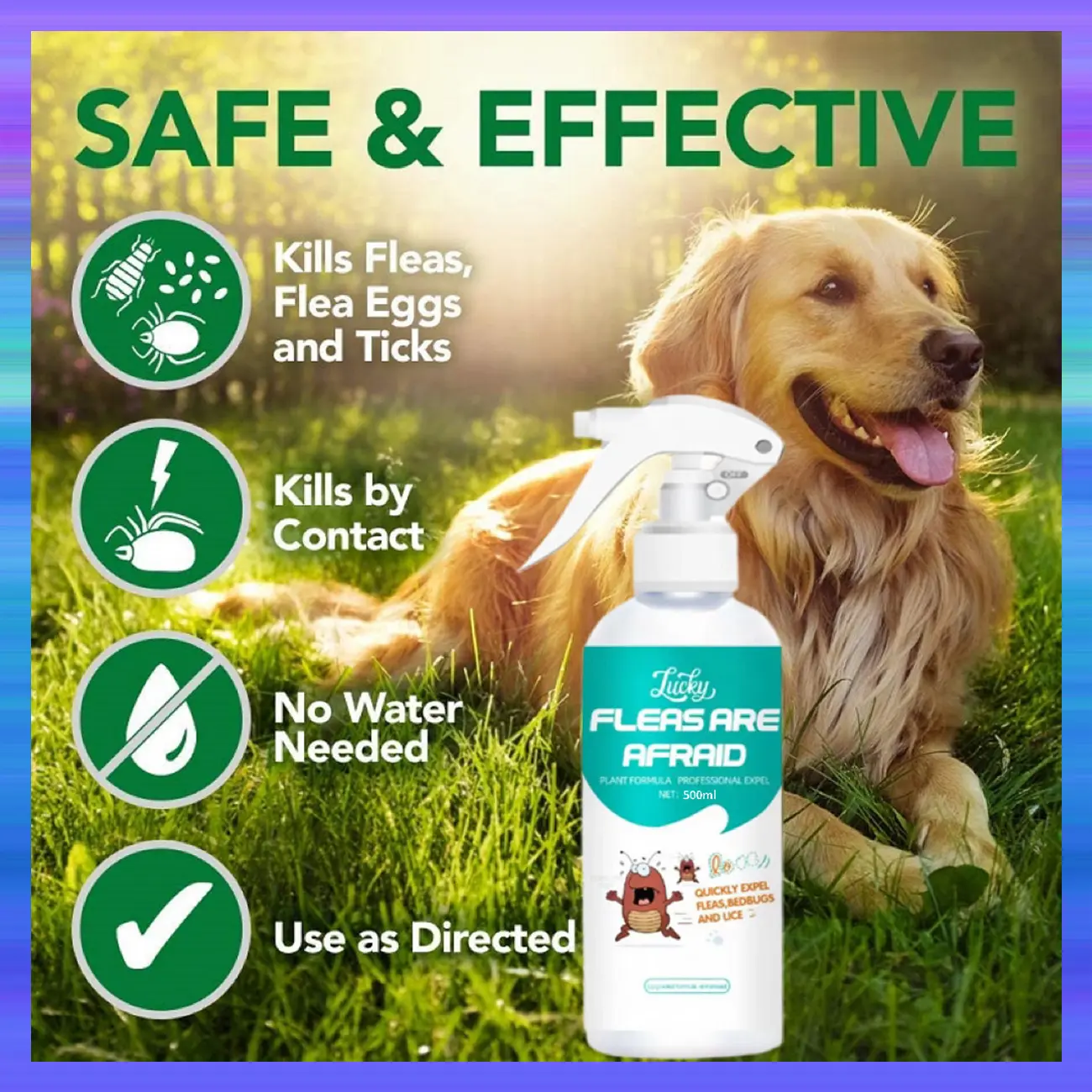 Pet Fleas and Ticks Remover for Household Anti Tick and Flea Spray for Dogs Cats