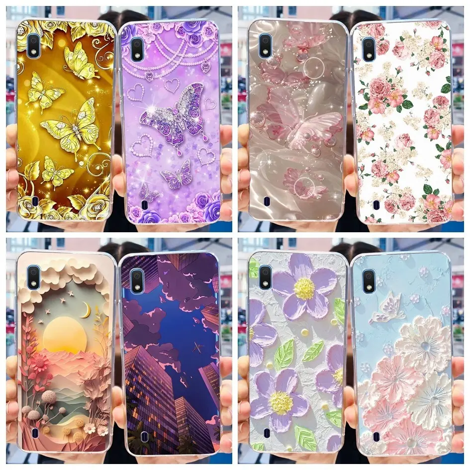 Casing For Samsung Galaxy A10 Case New Fashion Butterfly Flower Shockproof Cover For Samsung A10 A 10 SM-A105F SM-A105M Bumper