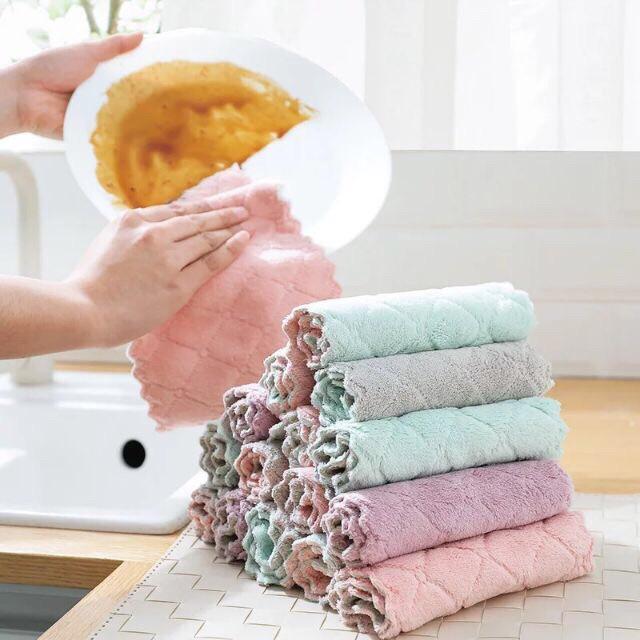 Product Introduction of Khăn lau bếp đa năng 2 LỚP  thấm nước, mềm mịn Làm Sạch Len 1