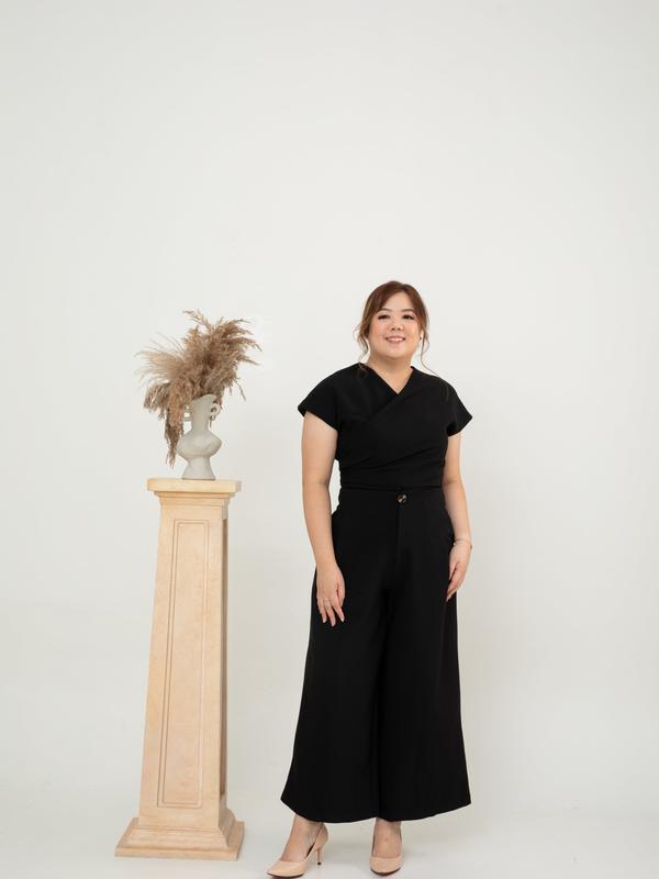 Longline Wide Leg Pants (Black) - TikTok Shop Singapore