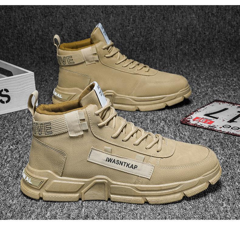 Product Introduction of in Stock Martin Boots High-Top Shoes Men's Sneaker Work Shoes in Stock Martin Boots High-Top Shoes Men's Sneaker Work Shoes Autumn and Winter New Fashion Men's Big Head Shoes British Style High-Top Lace-up Martin Boots Teenagers Platform Work Shoes 16