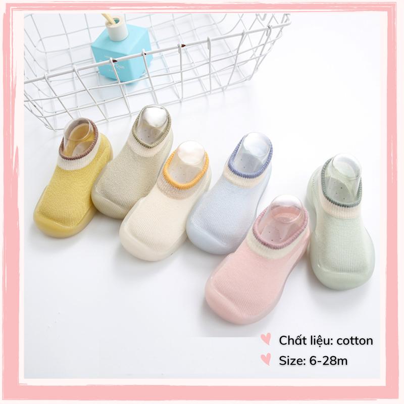 Giày Tập Đi Cho Bé, Giày Bún Tập Đi Cotton Đế Mềm Chống Trượt, Dép Tập Đi Cho…