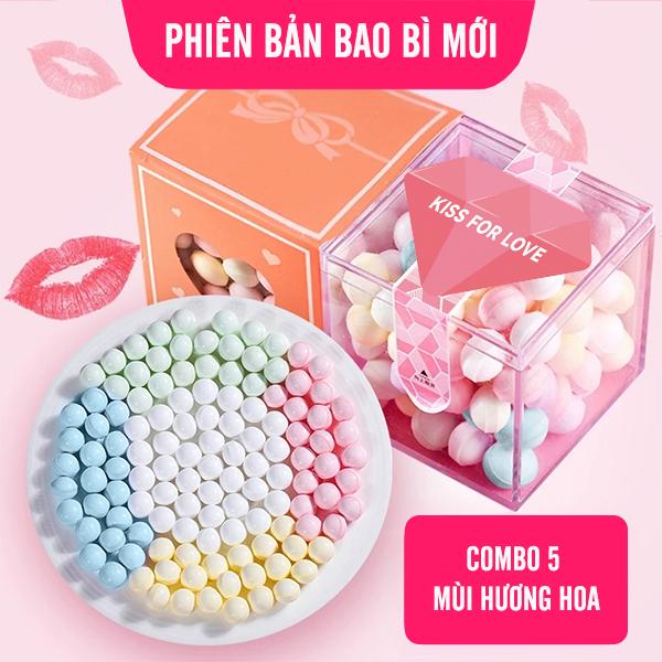 KẸO HÔN TÌNH YÊU THƠM MÁT SAY ĐẮM QUYẾN RŨ,KẸO THƠM MIỆNG MIIX 5 VỊ HƯƠNG HOA TRÁI CÂY MÁT LẠNH , KẸO NGẬM BẠC HÀ KHÔNG ĐƯỜNG GIÚP HƠI THỞ THƠM MÁT, LƯU HƯƠNG LÂU , HƯỞNG VỊ THƠM MÁT, LÀN GIÓ MỚI CHO MIỆNG BẠN