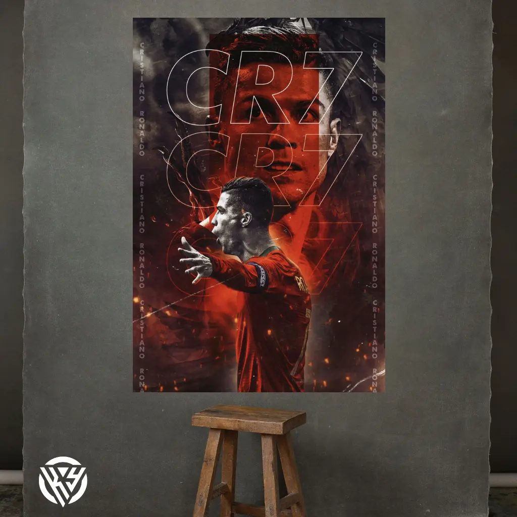 Hiasan dinding poster mdf waldecor pemain bola cristiano ronaldo