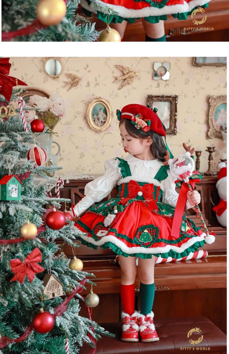 Product Introduction of Quần Áo Giáng Sinh Cho Trẻ Em, Váy In Hình Nai Sừng Tấm, Áo Choàng Đỏ, Váy Mùa Đông Cho Bé Gái, Váy Lolita Và Công Chúa, Phong Cách Phương Tây 23