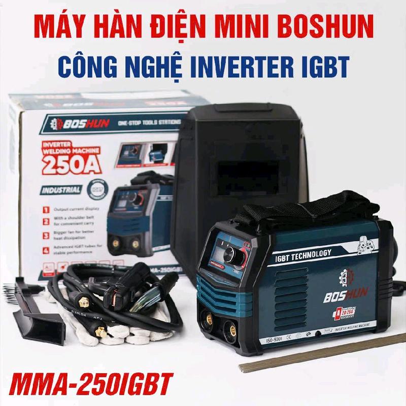 Máy Hàn Mini Boshun BS-MMA25igtbS, Máy hàn điện tử, Que hàn 1.6mm - 3.2mm, Hàng chính hãng, Lỗi đồng 100%