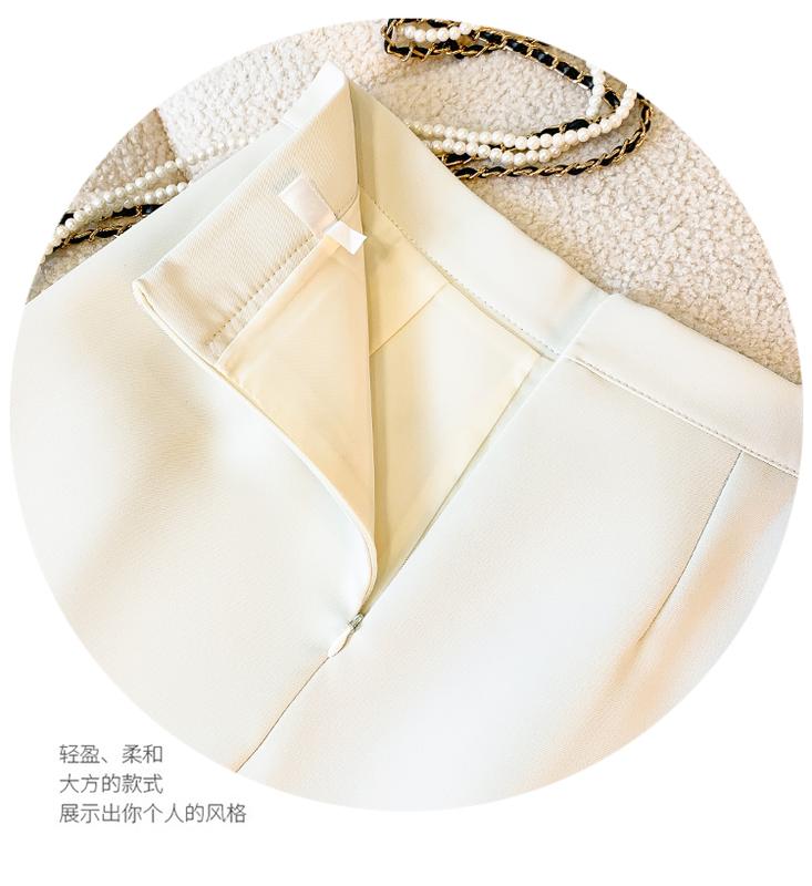 Product Introduction of AMMIN Korean style zipper high waist fashion pleated chiffon skirt Women 2024 Spring Fall retro solid color commuter A-line anti-slip hip wrap one-step dress 25