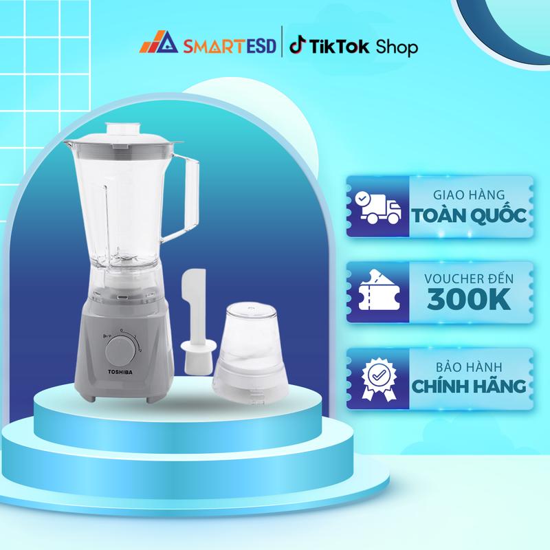 Máy xay sinh tố Toshiba MX-60T(H) - 2 cối - Dung tích 1.5L - Công suất 600W - Động cơ đồng nguyên chất- Hàng chính hãng, bảo hành 12 tháng, chât lương Nhât Ban