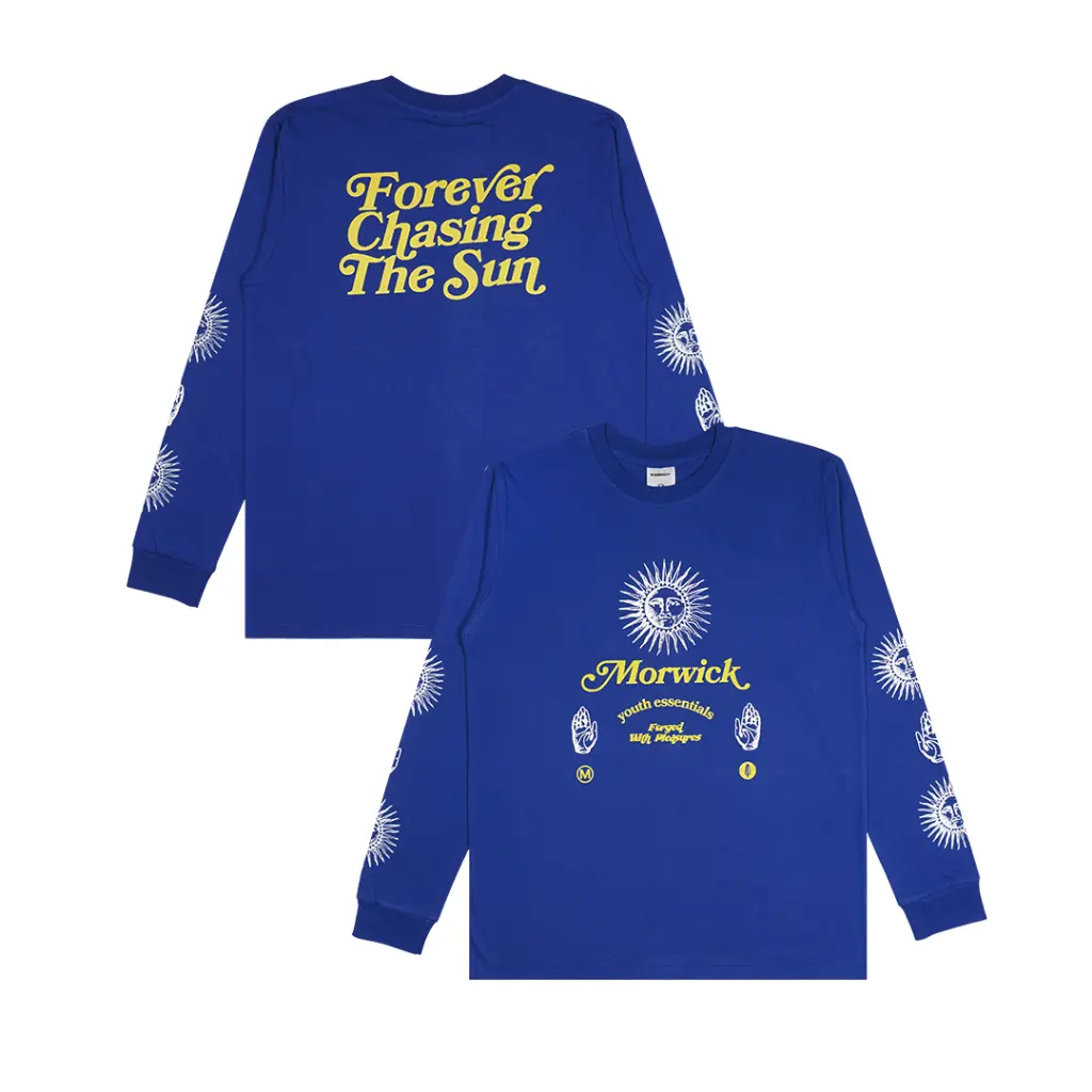MORWICK - Kaos Long Sleeve Lengan Panjang Pria - Forever - Biru
