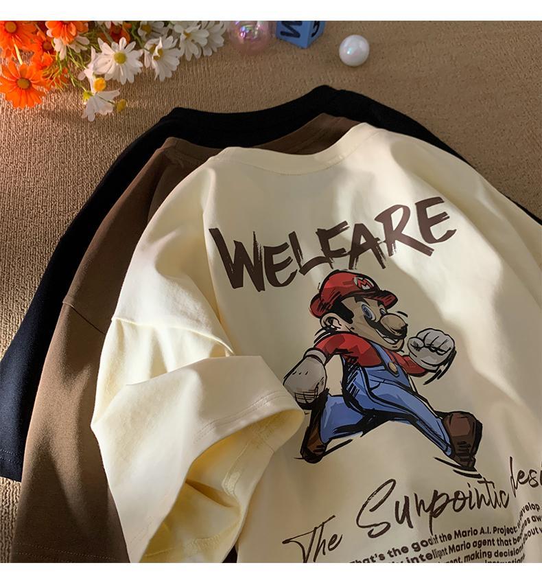 Product Introduction of Short sleeved T-shirt Women's Funny Cartoon Print Couple Summer New Round Neck Loose Men's and Women's Top 10