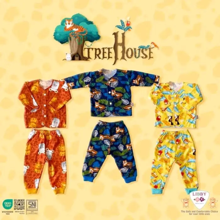 Baju bayi (Libby) setelan panjang panjang Newborn, 3-6 bulan Cewek Cowok Katun Nyaman Baru lahir