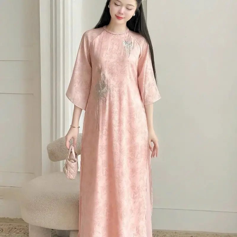 Set Linn 4 màu tơ thêu cao cấp - Áo Dài Diệp Anh