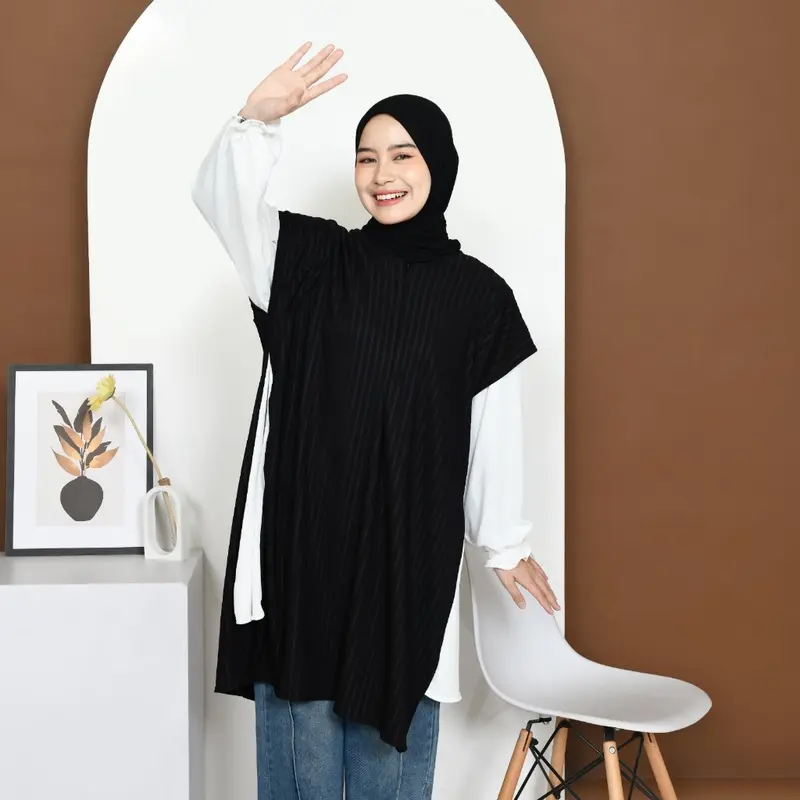 Mybamus Gemma Two In One Tunic - Atasan Muslim Wanita - Atasan Wanita Lengan Panjang - Blouse Kekinian 7