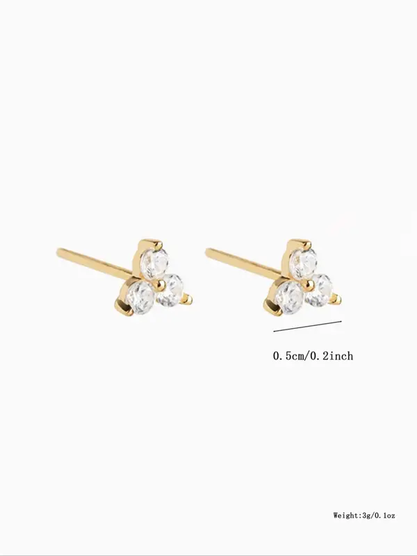 1 Pair Women's Elegant Rhinestone Decorated Stud Earrings, Casual Trendy Stud Earrings, Fashionable Jewelry for Women for Daily & Party Decoration 1