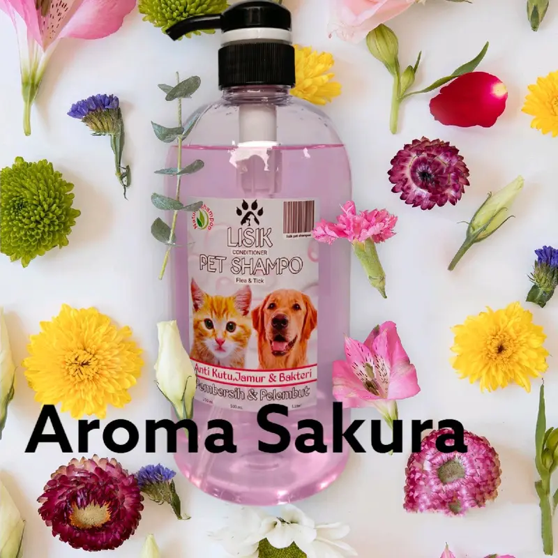 SHAMPOO ANJING/KUCING ANTI KUTU & JAMUR 1L PUMP shampo rontok dan bulu lebat 6