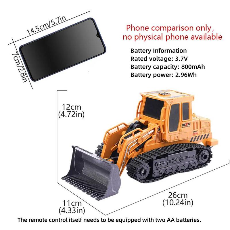 Remote Control Excavator Toy (1 Set), Rechargeable Light & Music Engineered Vehicle Toy, Intelligent Design, Creative Gift Car (Remote Control No Battery Provided), Gift for Boyfriend, Men's Gift 1