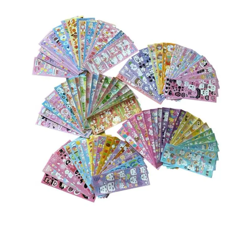 200 tấm &  Set 100 tấm sticker lấp lánh dài 13,5cm x 4,5cm dùng để trang trí top nhiều mẫu xinh QH160 2