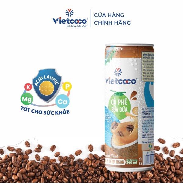 CÀ PHÊ SỮA DỪA LON NHÔM VIETCOCO 240ML Milk