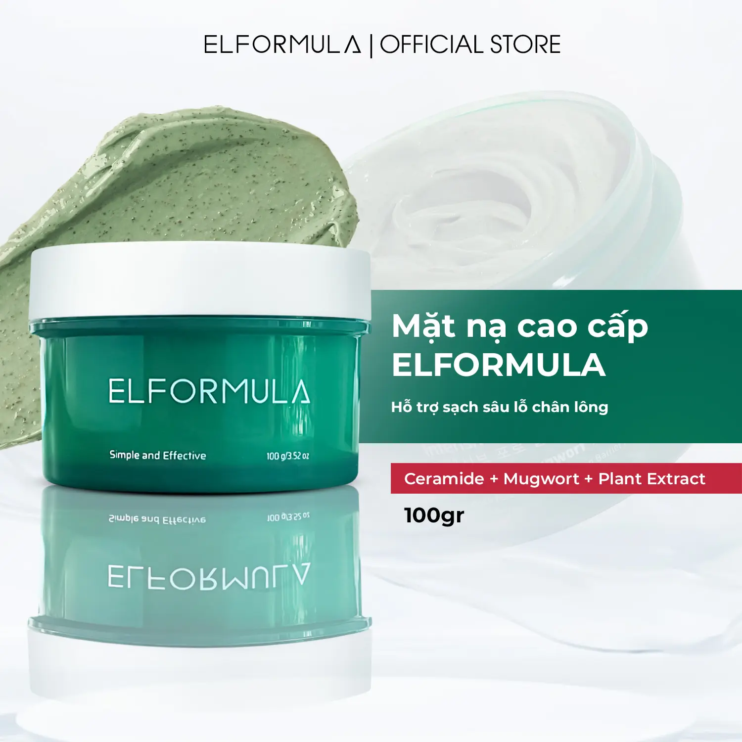 ELFORMULA Intensive Pore Clarifying Mask, Mặt nạ hỗ trợ sạch lỗ chân lông 100g