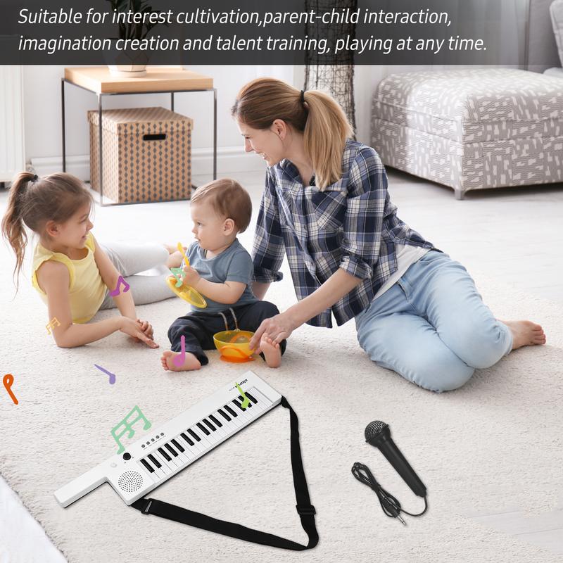 Đàn Piano Điện Tử, Đàn Ghi Ta, Có Bàn Phím Mini, Bàn Phím Điện Tử 37 Phím, Có Thể Sạc Lại, Thích Hợp Cho Trẻ Em 7