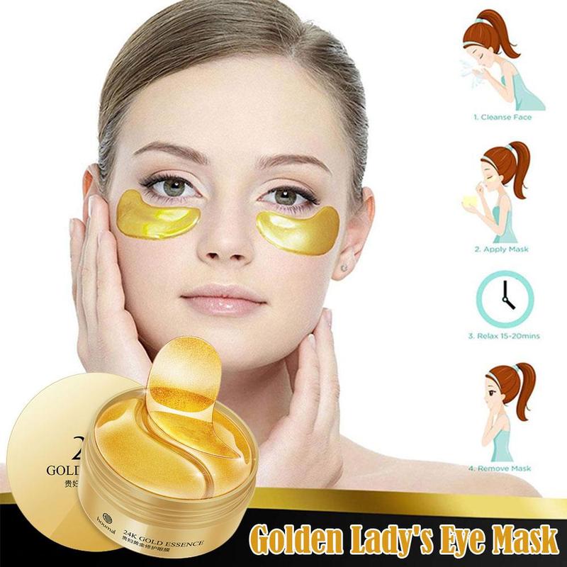 Product Introduction of 24K G60pcs Seaweed Eye Mask Collagen Hydrating Remove Dark Circles For Skincare Starter Face L0G2 Chamomile Moisturizer Hydrate Moisture 28