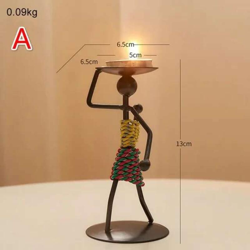Product Introduction of Vintage Metal  Handmade Iron Candle Creative Crafts Miniature Wrought Holder Home Living 12