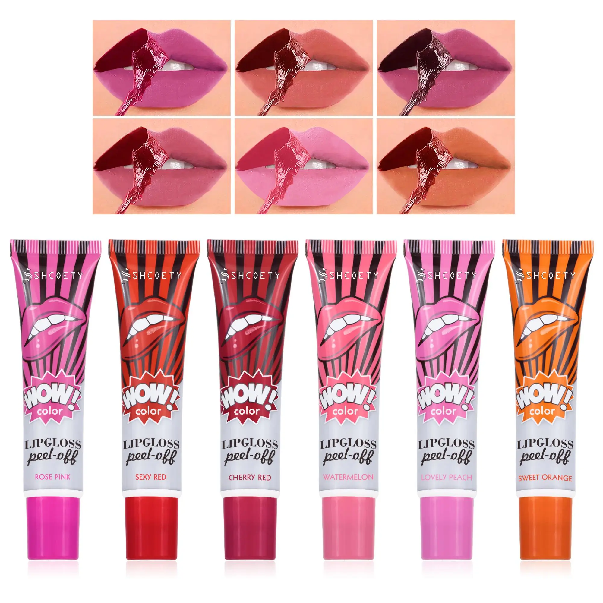 Long Lasting Peel Off Lip Gloss Set, 6 Counts/set Matte Lipstick, Suitable for All Occasions Lip Makeup, Girls and Women Makeup Accessories