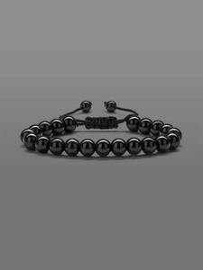 Pulsera de cuentas sencilla para hombre, Pulsera de cuentas ajustable casual para uso diario, Accesorios de moda para hombres