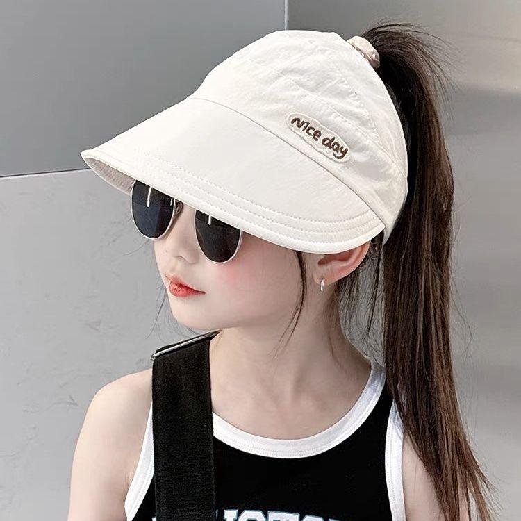 Mũ Chống Nắng Rộng Vành Ngoài Trời Cho Bé Gái, Mũ Chống Nắng Mới Cho Trẻ Em, Mũ Bóng Chày, Mũ Che Tóc Đuôi Ngựa Cao, Có Thể Gập Lại, Năm 2025 3
