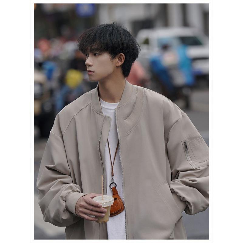 Áo Khoác Bomber, Phong Cách Cổ Điển Mỹ, Dành Cho Nam, Thích Hợp Cho Mùa Xuân Và Mùa Thu Menswear Jacket Nhung 0
