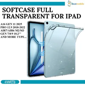 Clear Case TPU Silicon Transparent For iPad 2025 A16 Gen 11 Pro 12.9 18/22 Air 7 11" M2/M3 Gen 10 Mini 7 8.3" Air4/Air5 Pro 11" 2018 Shockproof Cover