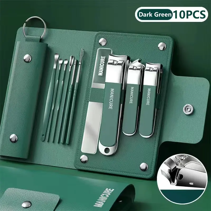 Set Gunting Kuku Profesional, Mudah Alih, Kalis Percikan, Keluli Tahan Karat, Alat Manikur dan Pedikur, Set Pencungkil Telinga, Penjagaan Kuku Jari dan Kuku Kaki