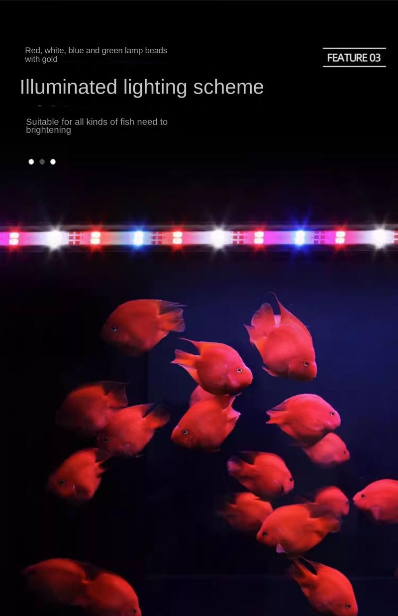 Product Introduction of Fish Tank Light Led Light Illumination Aquarium Diving Light Lantern Aquatic Waterproof JINLONGYU Lamp Tube Three-Color Amplification 7