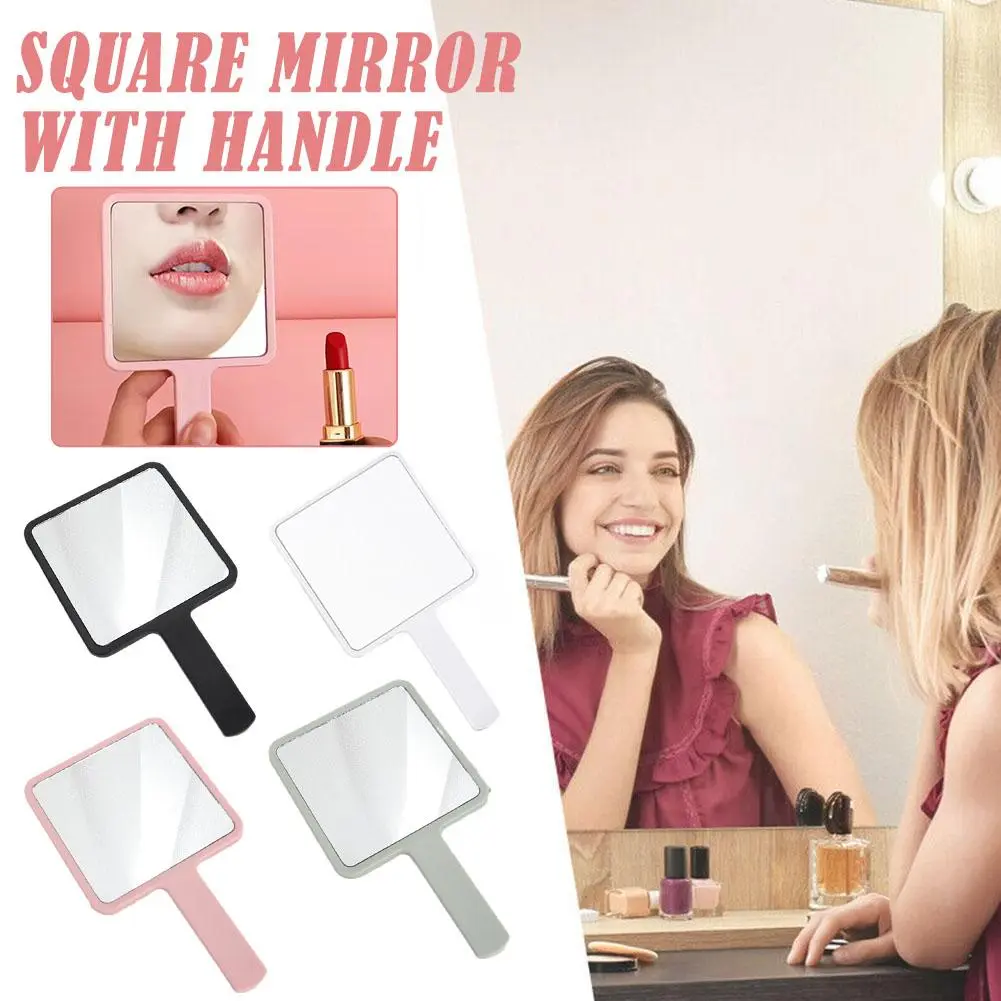 Fully Square Mirror With Handle Beauty Make Up Use Accessories Handy Mirror Vanity Glass Mirrors