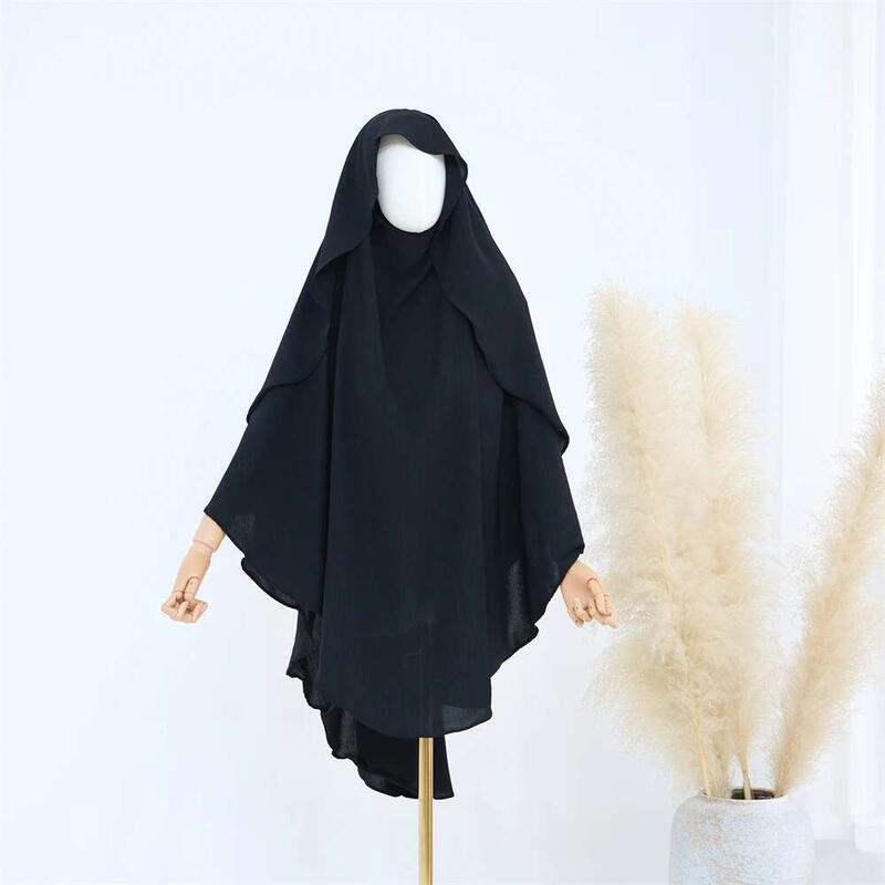 Product Introduction of Ramadan Solid Khimar Abaya Dubai Niqab Turkey Arabic Muslim Hijab Islam Prayer Clothes For Women Djellaba Turban Musulmans Femme 19