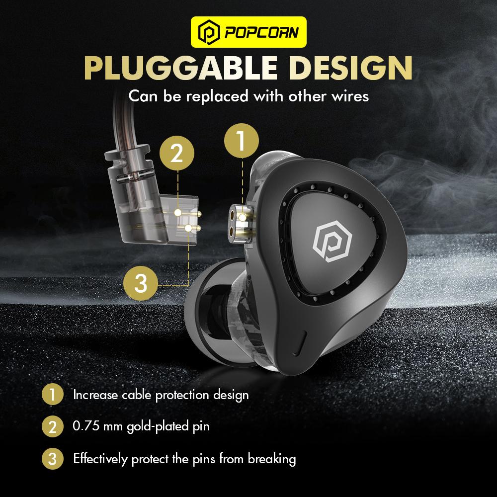 Popcorn BASS X9 Pro In-Ear Earphone Dual Magnetic Circuit Dynamic ...