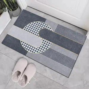MR MAT Keset Kaki Anti Slip Motif Minimalis 40x60cm Keset Kamar Mandi Crystal Velvet