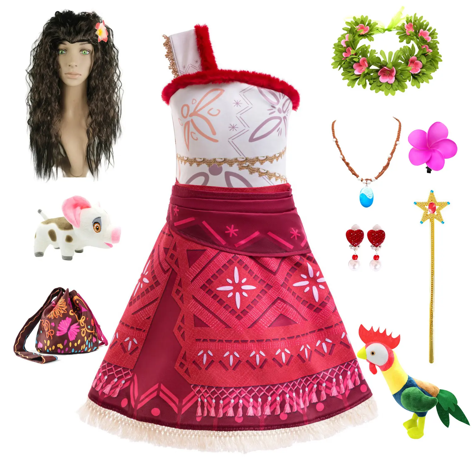 Toddler Little Girls Movie Moana 2 Girls Birthday Party Cosplay Halloween Fancy Dress Moana Outfit Beach Party Costume