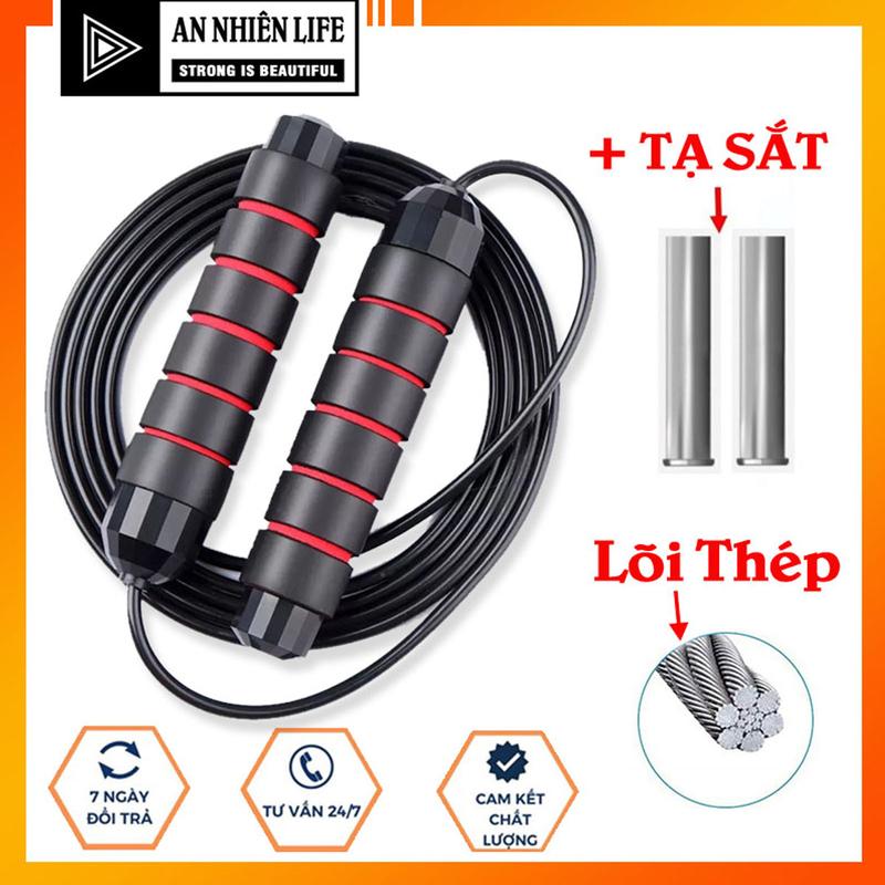 Dây Nhảy Thể Dục Lõi Thép Kèm Tạ, Tập Thể Lực, GYM, Boxing Cho Anh Chị Em