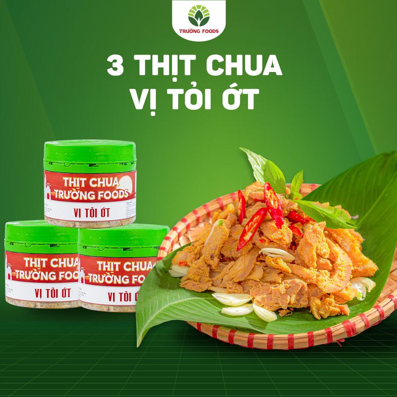 Trường Foods 3 Hộp Thịt Chua Vị Tỏi Ớt 180g/Hộp