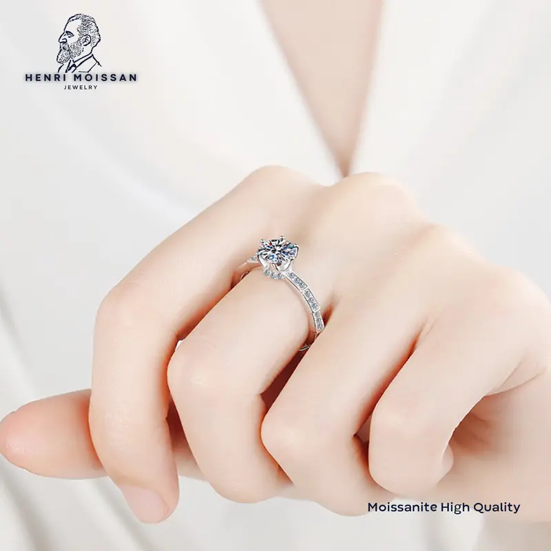 OS5-MR27 Moissanite Cincin Wanita  Perhiasan Berkualitas High Quality Dengan Permata Sertifikat GRA Asli Garansi 1 Tahun Bahan Lapis For bday birthday Gift Pasangan Pacar Free Box cicin tunangan kawin Couple Cewe Perempuan Cowo Pria Laki MR27 1
