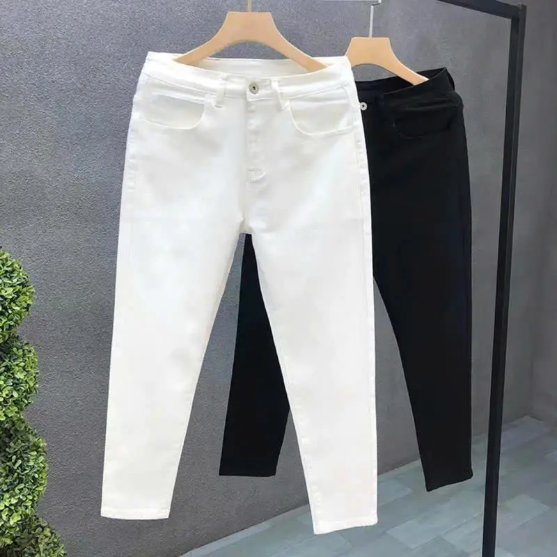 Quần Jean Nam Dài Thời Trang Vải Co Dãn Màu Trắng Trơn Dáng Ôm Vừa Menswear Pants Có Túi 3