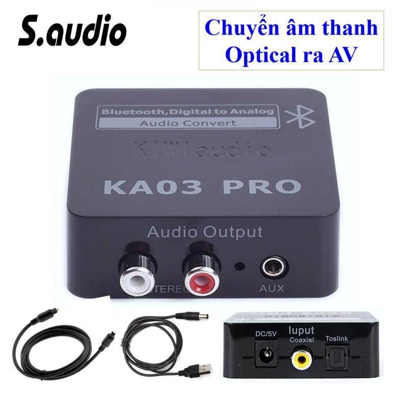 Bộ chuyển âm thanh quang Kiwi KA03 Pro - Tích hợp Bluetooth ra AV có cổng 3.5 chuyển đổi tín hiệu optical ra analog - Hàng Chính hãng Nghe Nhạc Phụ Kiện