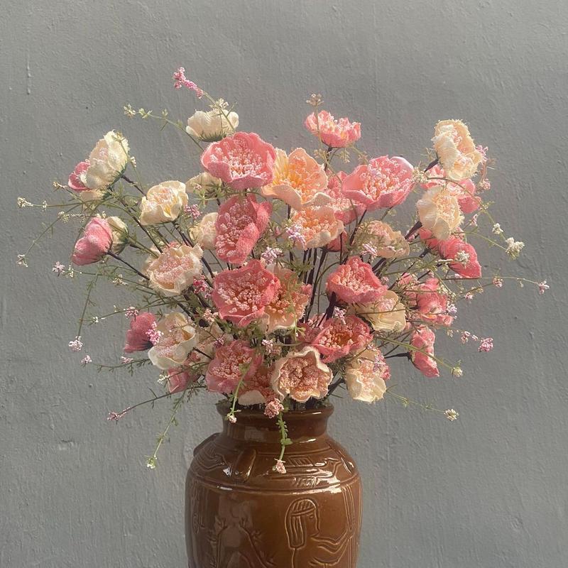  Combo 5 10 Cành Hoa Trà Gạo Cổ Cao 60cm Gồm 5 Bông Hoa Và 10 Búp Non Trang Trí Phòng Decor Bàn Để Bàn 