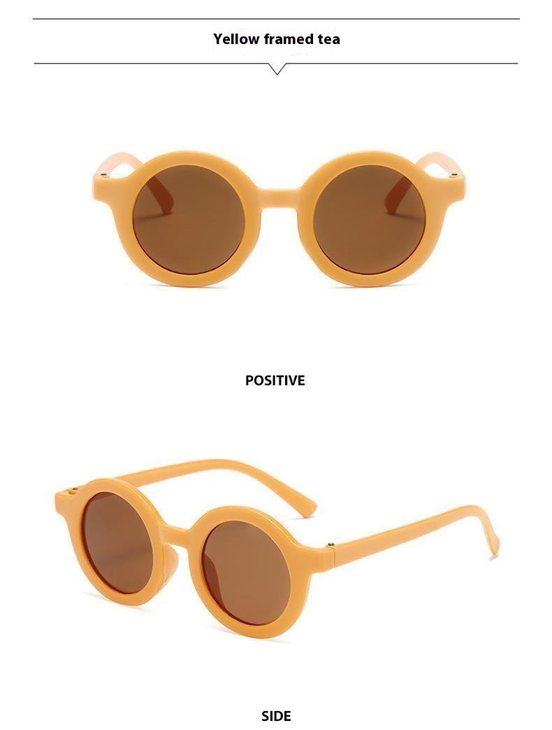 Product Introduction of Popular children's sunglasses trend retro baby Korean version boys and girls sunglasses cat poop coffee 18