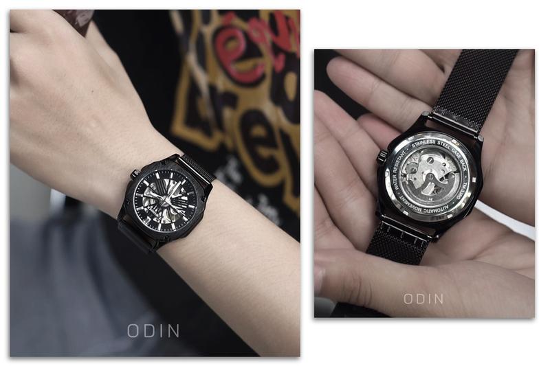 Product Introduction of Đồng hồ cơ nam T.Winner - Thiết kế skeleton lộ máy - Tặng kèm dây đeo hoặc vòng cuff titan Đeo Tay Watch 7