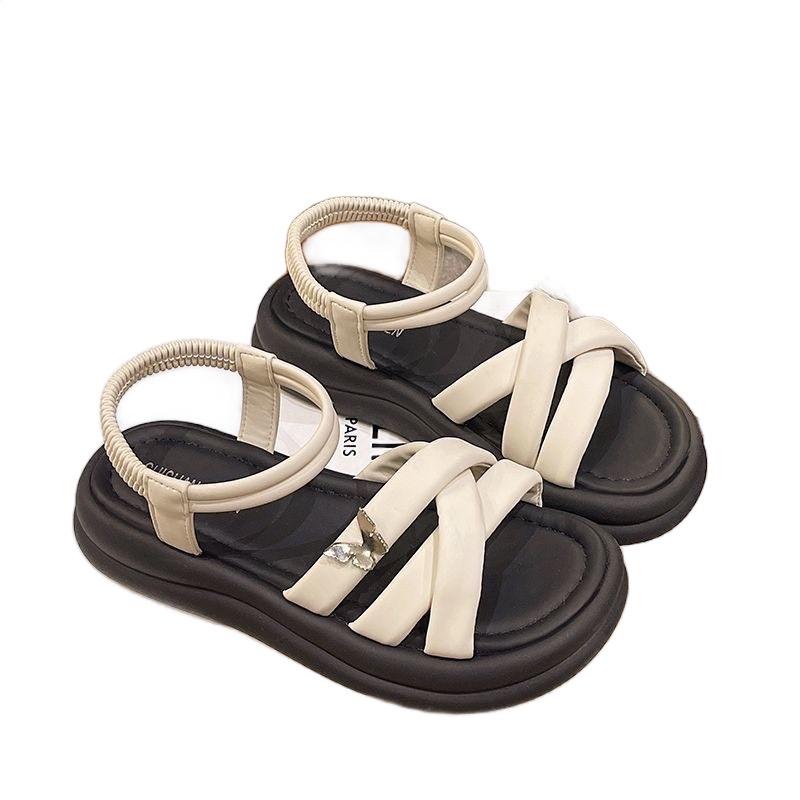Sandal quai bản dày đan chéo kèm khóa Bướm xinh xắn đế cao 5cm  Quai Hậu Cao Su GiàY Nữ DéP Quai Chéo Shoes